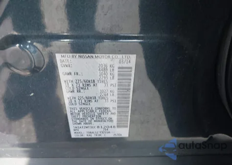 2014 Nissan Rogue Sl z USA, uszkodzony, nr VIN 5N1AT2MT3EC812048